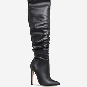 Clea Slouchy Stiletto Boot (Over -The-Knee)